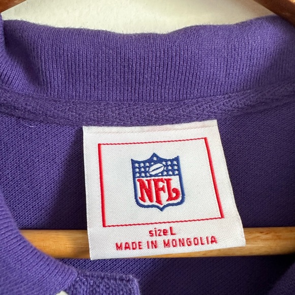 Vintage 2003 NFL Minnesota Vikings Purple/Yellow Short Sleeve Polo Shirt Size L - Picture 5 of 7